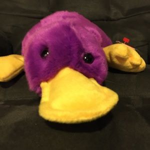 The first beanie baby patti the Platypus magenta